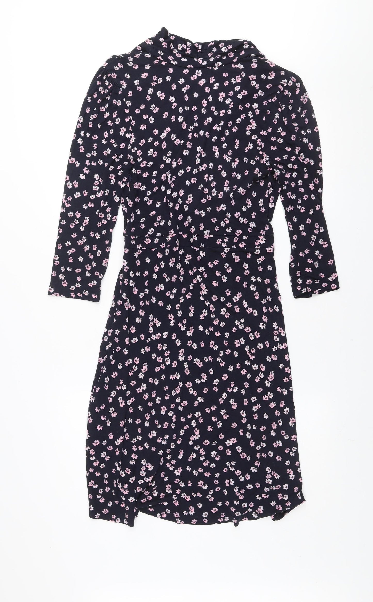French Connection Women’s Blue Floral Wrap Dress Size 12 Viscose