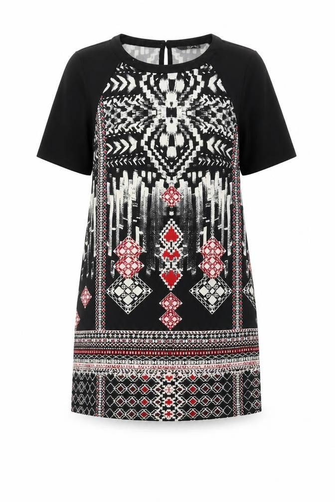Star by Julien Macdonald Women's Black Geometric Shift Dress Size 10