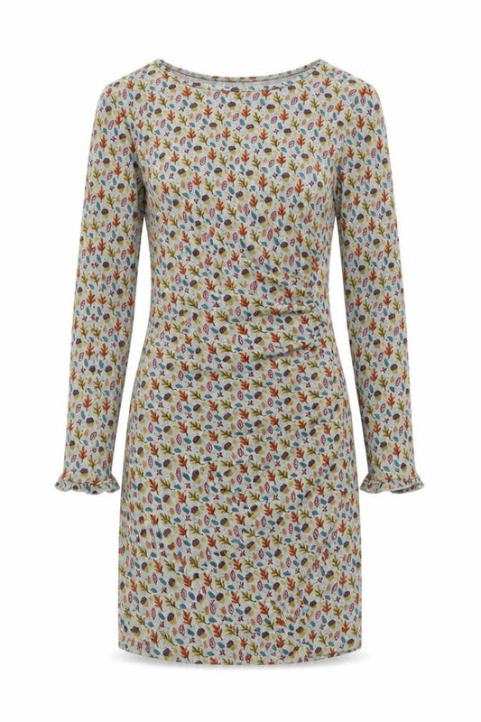 Md'M Women’s Multicoloured Floral Bodycon Dress Size 10 Long Sleeve Autumn Knit