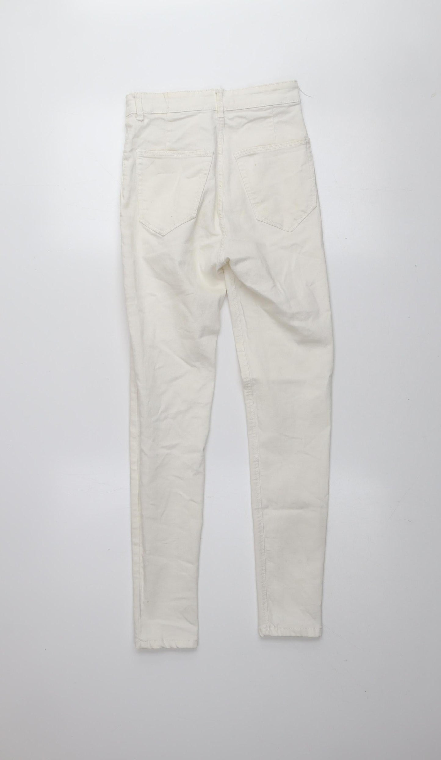 Pull & Bear Women's Ivory High Rise Skinny Jeans Size 8