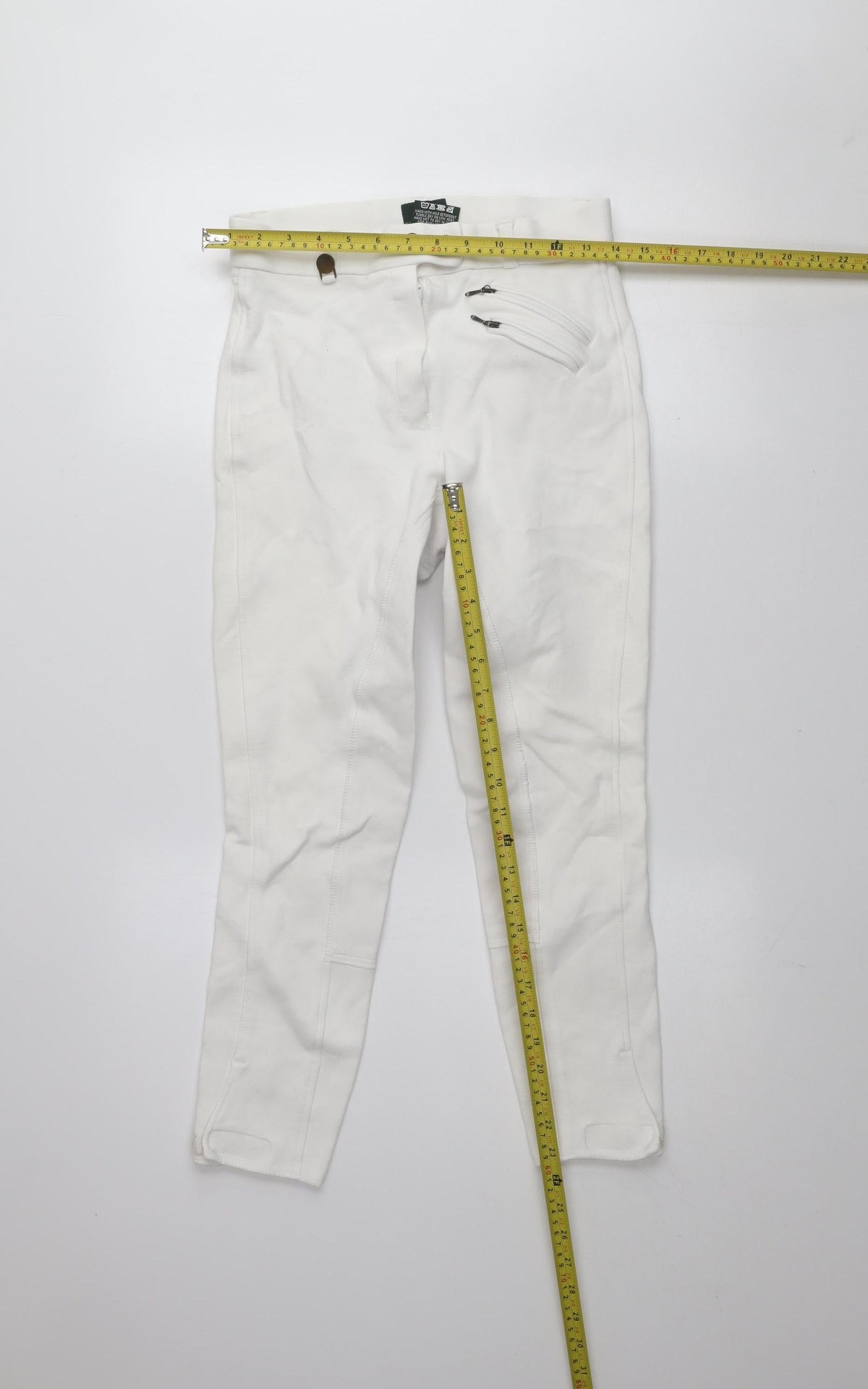 Tally Ho Women's White Cotton Stretch Jodhpurs Trousers 28in