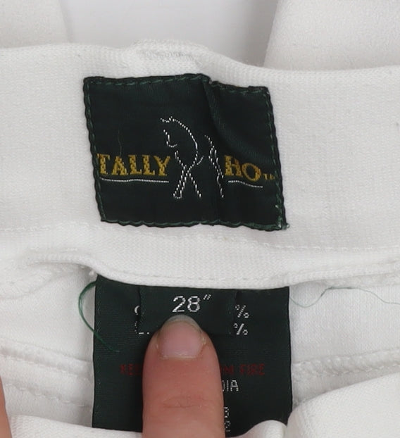 Tally Ho Women's White Cotton Stretch Jodhpurs Trousers 28in
