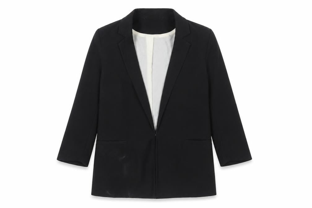 Vila Women Black M Longline Blazer Single-Breasted Jacket