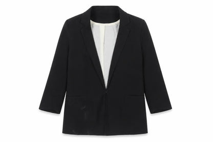 VILA Women Black M Longline Blazer Single-Breasted Jacket
