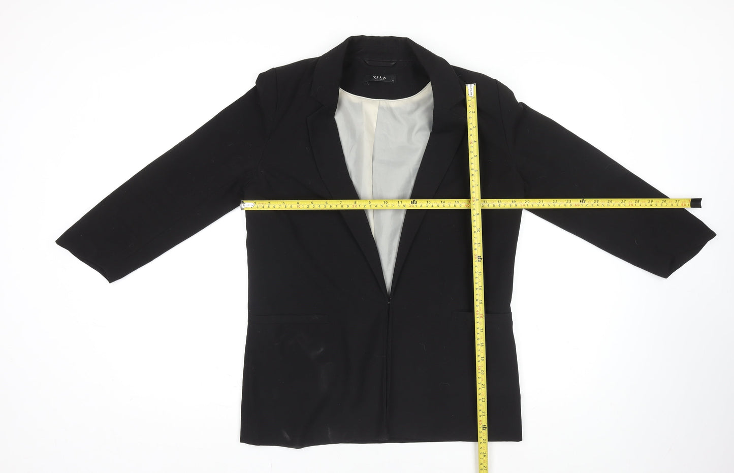 Vila Women Black M Longline Blazer Single-Breasted Jacket