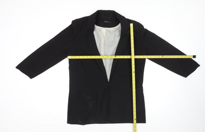 VILA Women Black M Longline Blazer Single-Breasted Jacket