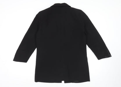 VILA Women Black M Longline Blazer Single-Breasted Jacket