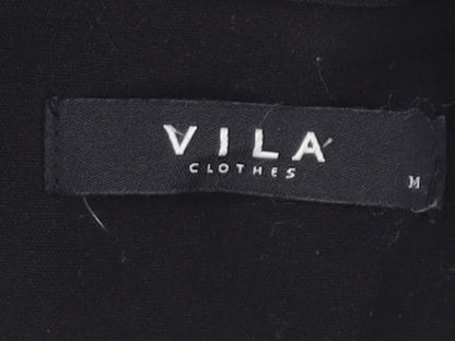 VILA Women Black M Longline Blazer Single-Breasted Jacket