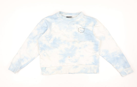 Diesel Women Blue Tie Dye Pullover Sweatshirt Medium Cotton Blend