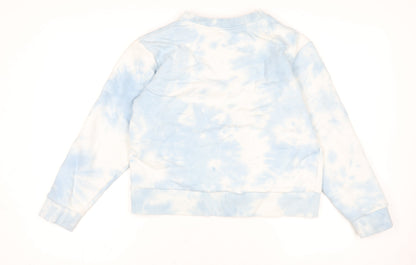 Diesel Women Blue Tie Dye Pullover Sweatshirt Medium Cotton Blend