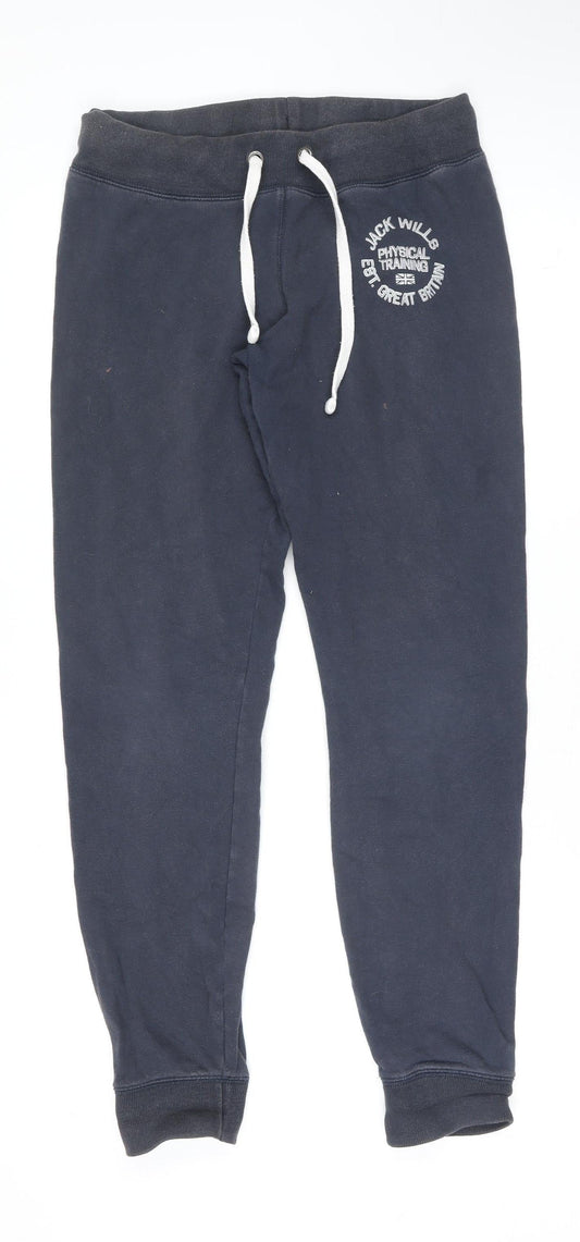 Jack Wills Boys Blue Skinny Fit Jogger Trousers Size 12 Years
