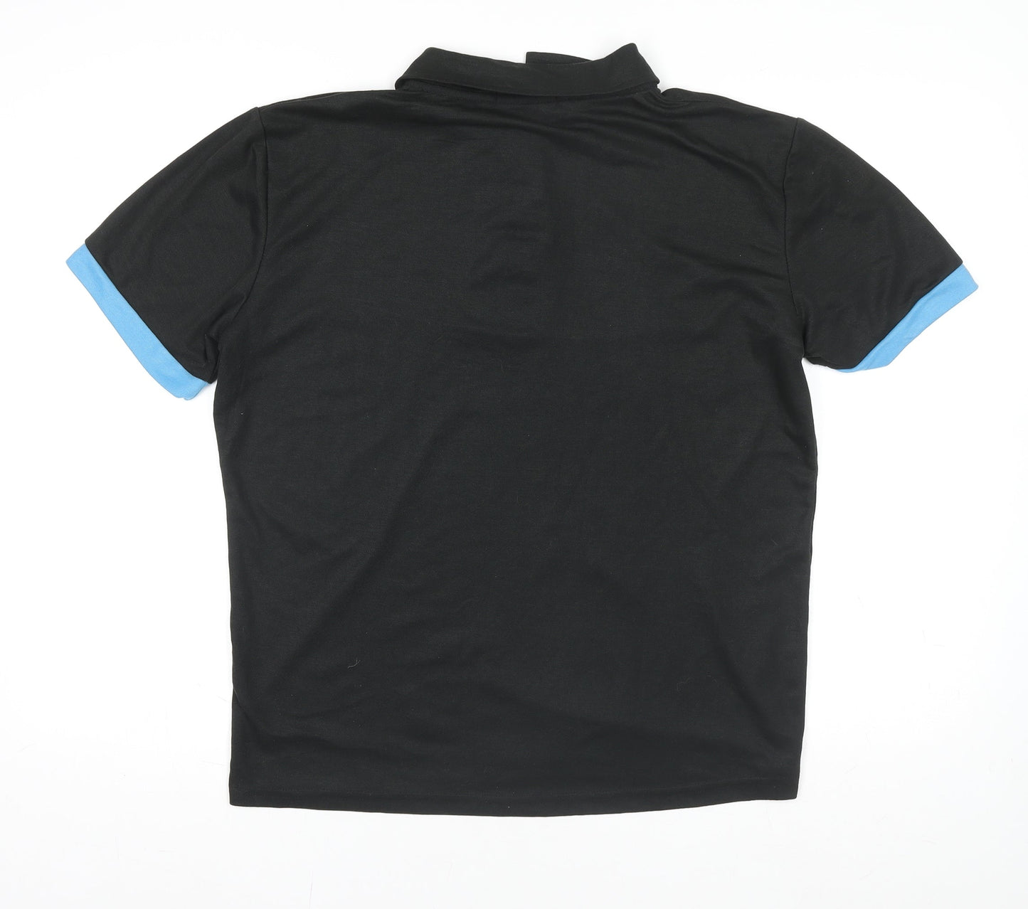 SIIMHWRSS Men's Black Polo Shirt Size M Short Sleeve Polyester