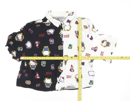 Hello Kitty Girls Multicoloured Button-Up Cotton Shirt Size 10 Regular Fit