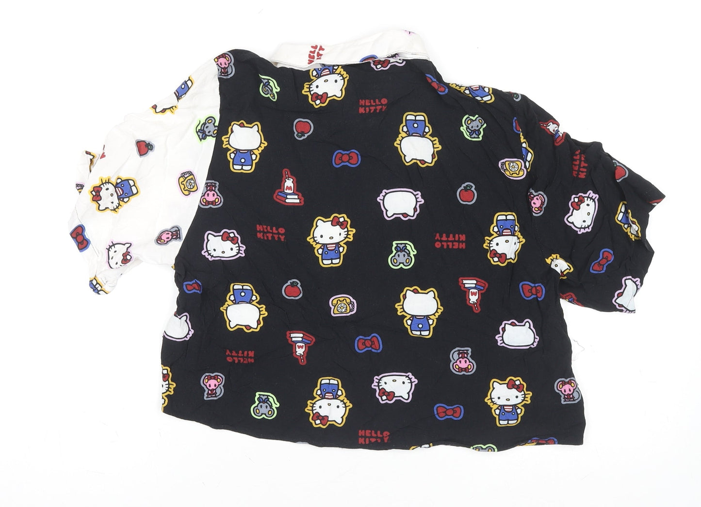 Hello Kitty Girls Multicoloured Button-Up Cotton Shirt Size 10 Regular Fit