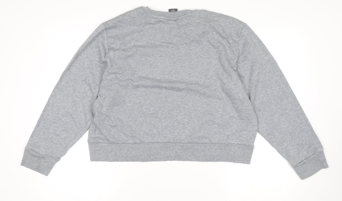 DKNY Women’s Grey Crew Neck Logo Pullover Jumper Size 14