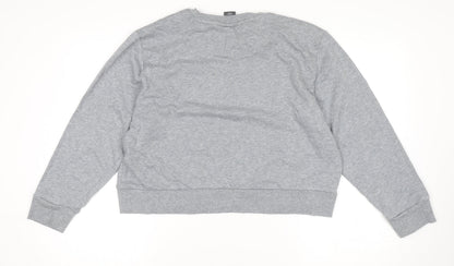 DKNY Women’s Grey Crew Neck Logo Pullover Jumper Size 14