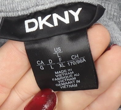 DKNY Women’s Grey Crew Neck Logo Pullover Jumper Size 14