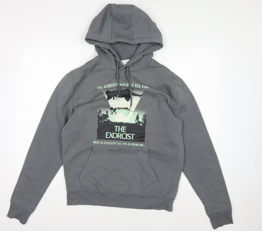 Men's Grey The Exorcist Pullover Hoodie S Horror Graphic