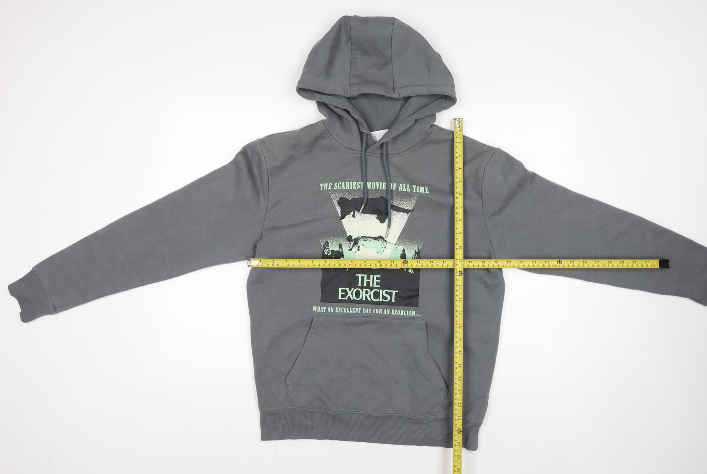 Men's Grey The Exorcist Pullover Hoodie S Horror Graphic