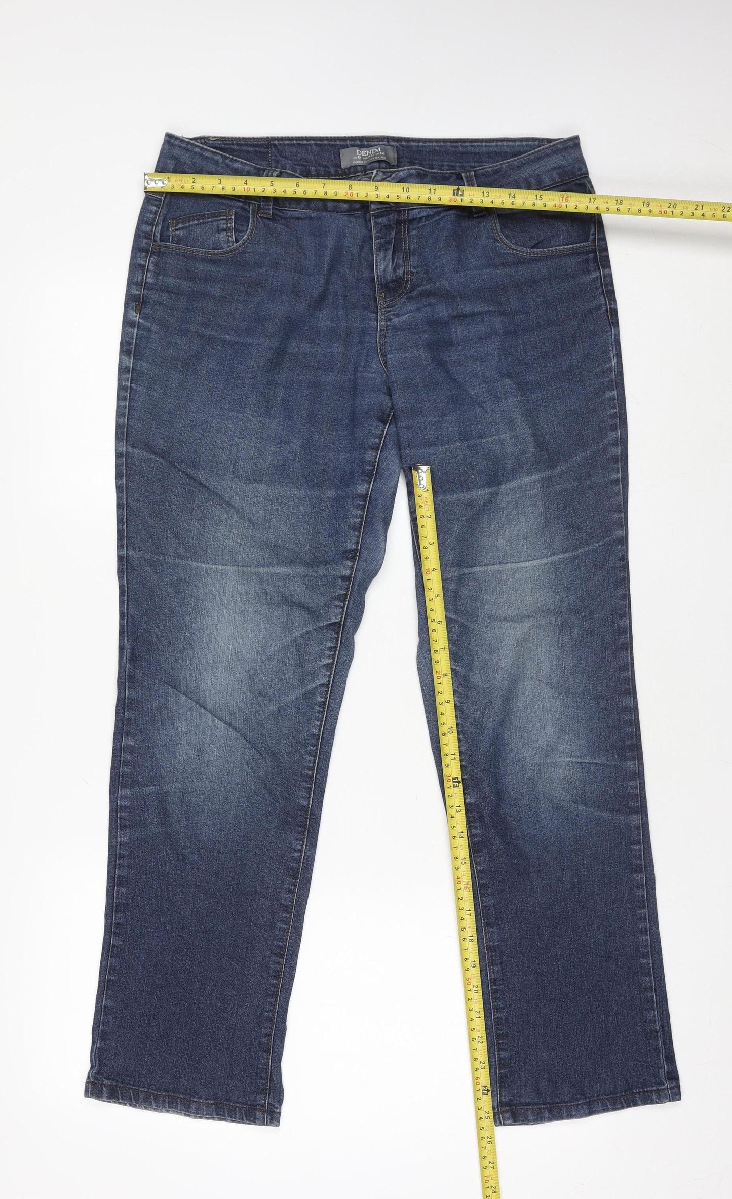 Dorothy Perkins Womens Blue Denim Straight Jeans Size 12