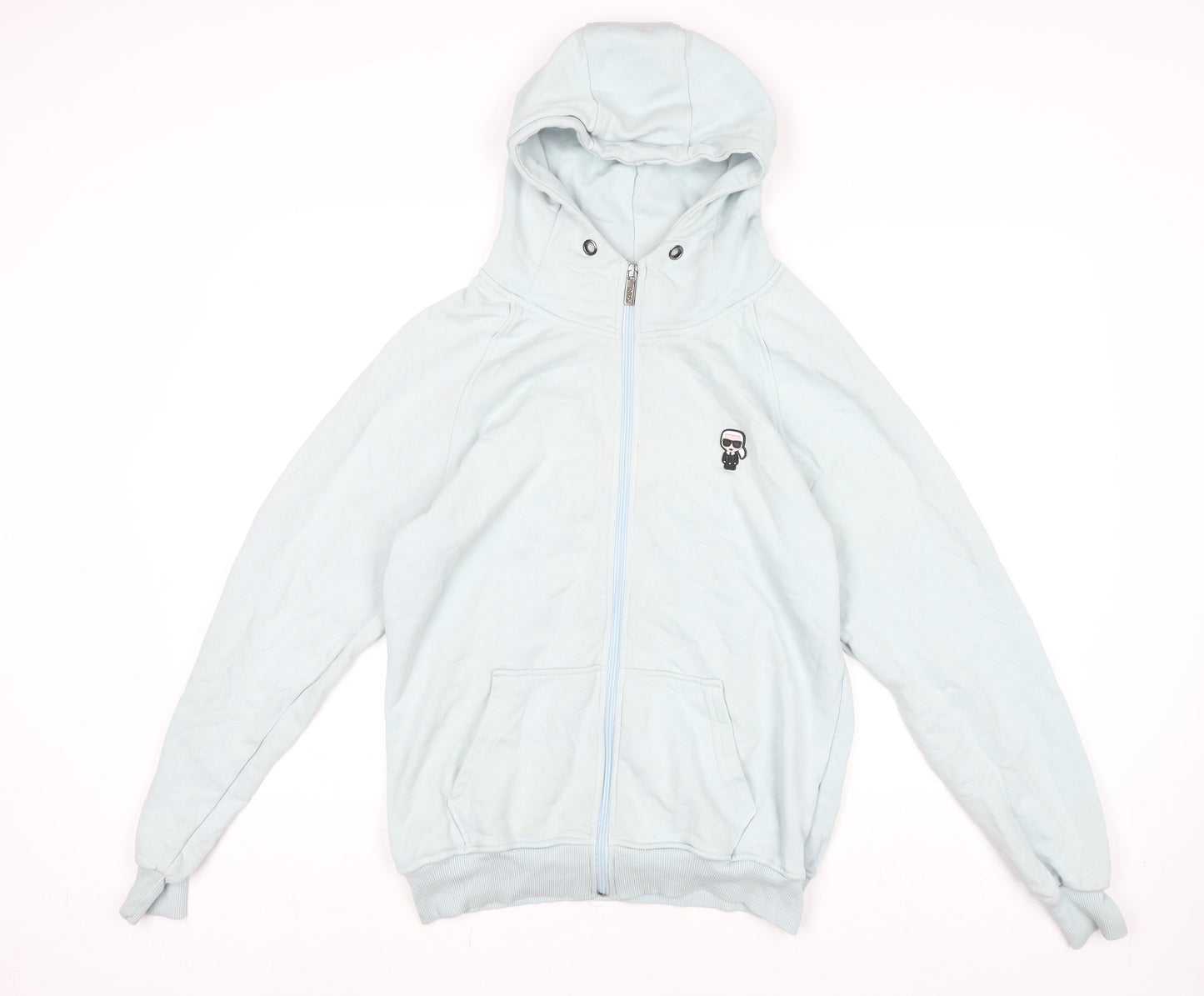 Karl Lagerfeld Women’s Blue Cotton Hooded Full Zip Track Jacket 2XL