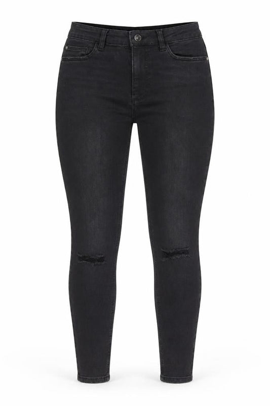 Denim Co. Womens Black Skinny Jeans Size 10 Distressed Stretch