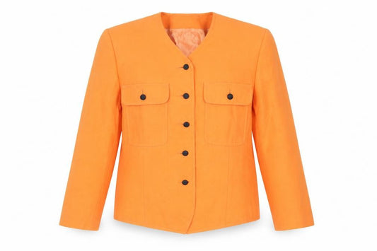Libra Women’s Orange Woven Tailored Blazer Size 12