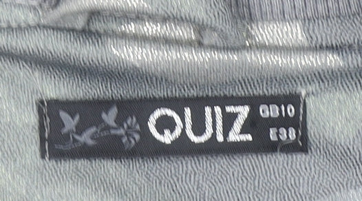 Quiz Womens Grey Camouflage Full Zip Hoodie Size 10 Polyester