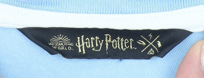 Harry Potter Women's Blue Cotton Short Sleeve T-Shirt L