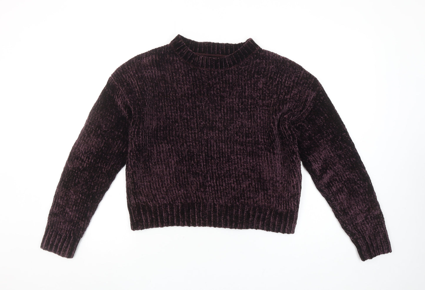 New Look Women Purple Velvet Chunky Knit Jumper Size S