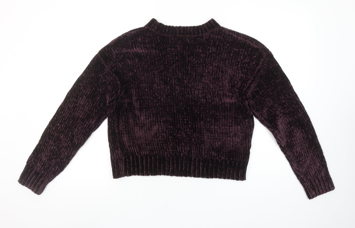 New Look Women Purple Velvet Chunky Knit Jumper Size S