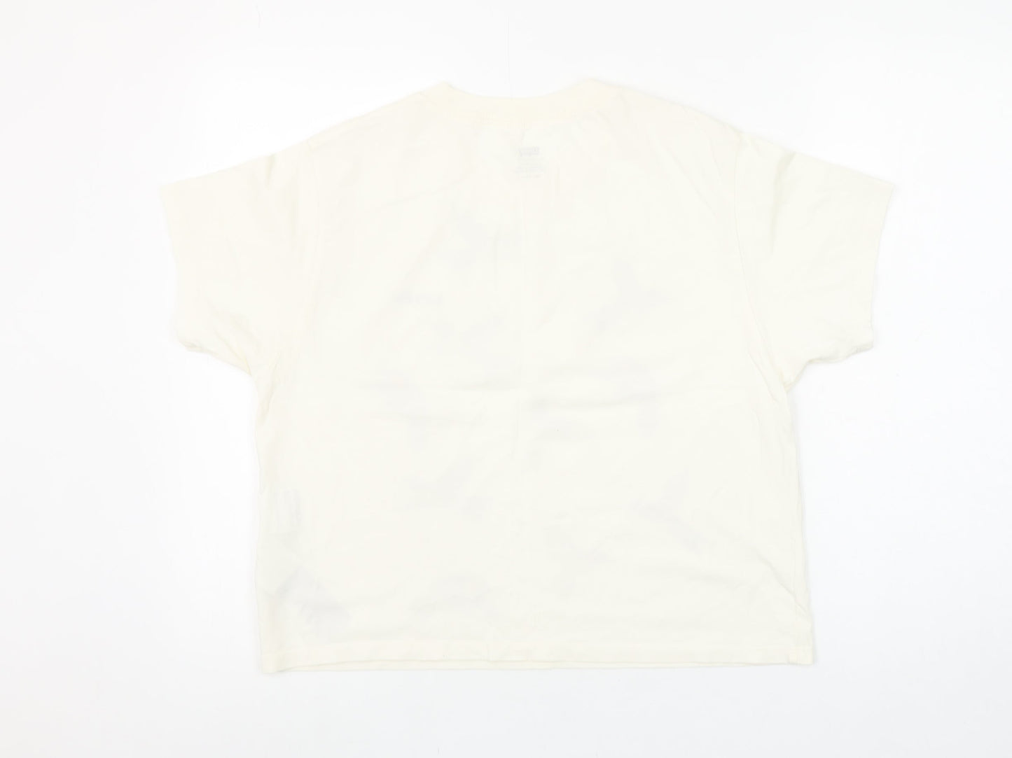Levi’s Women’s Ivory Short Sleeve Crew Neck T-Shirt XS Hummingbird Print Cotton