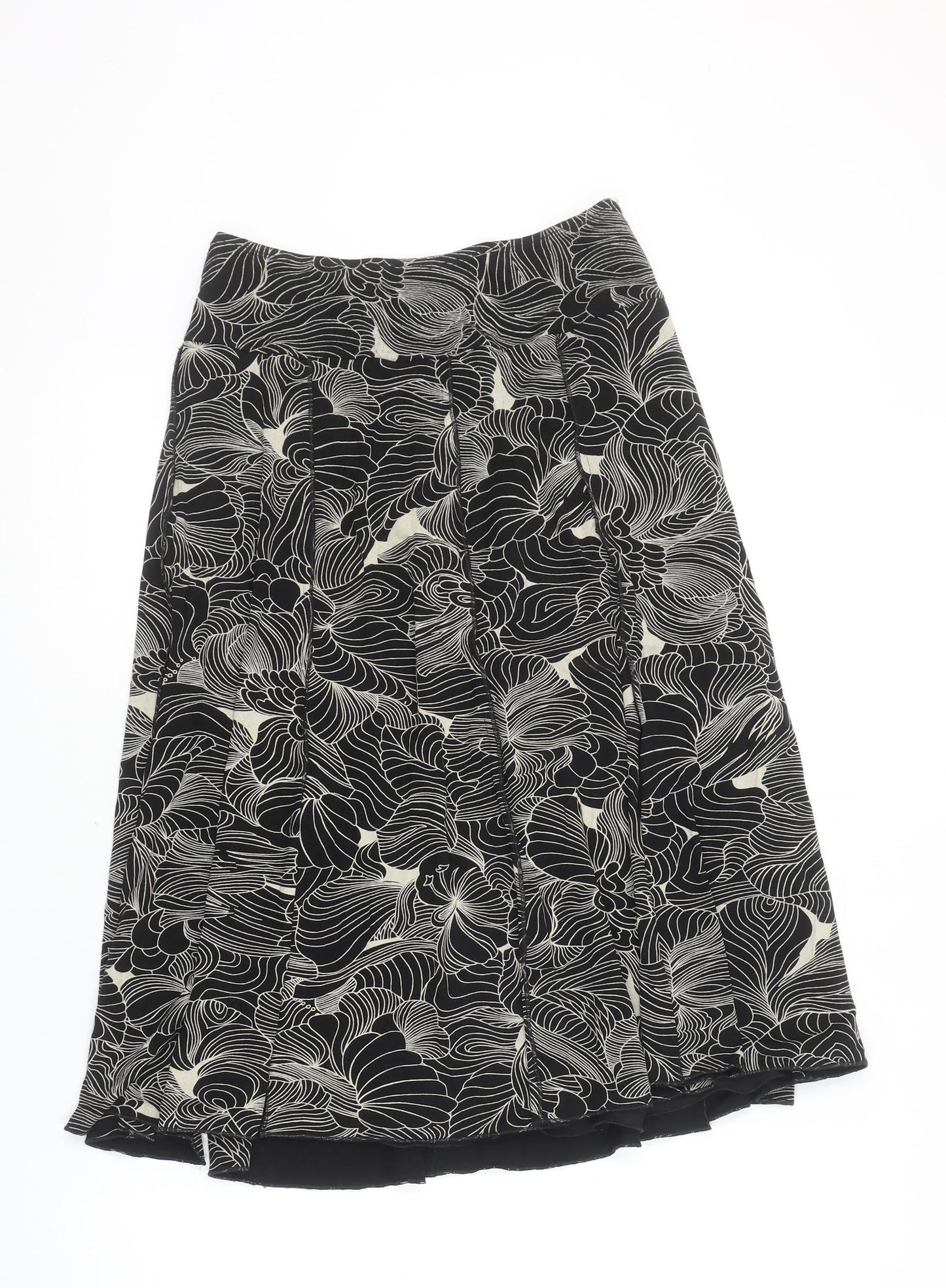 St. Bernard for Dunnes Stores Women's Black Floral A-Line Midi Skirt Size 10