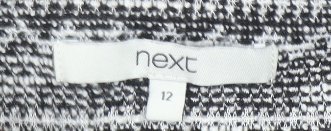 Next Women’s Grey Striped Shift Dress Size 12 V-Neck Half Sleeve