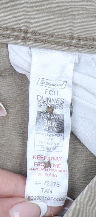 St. Bernard for Dunnes Stores Men's Beige Chino Trousers 38W 32L Cotton Stretch