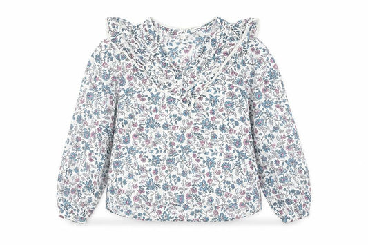 Springfield Women’s Multicoloured Floral Cotton Ruffle Blouse Size 10