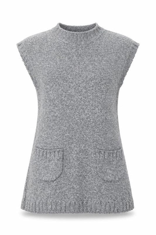 Chloé Women's Grey Knit Sleeveless Tunic Jumper Size 6