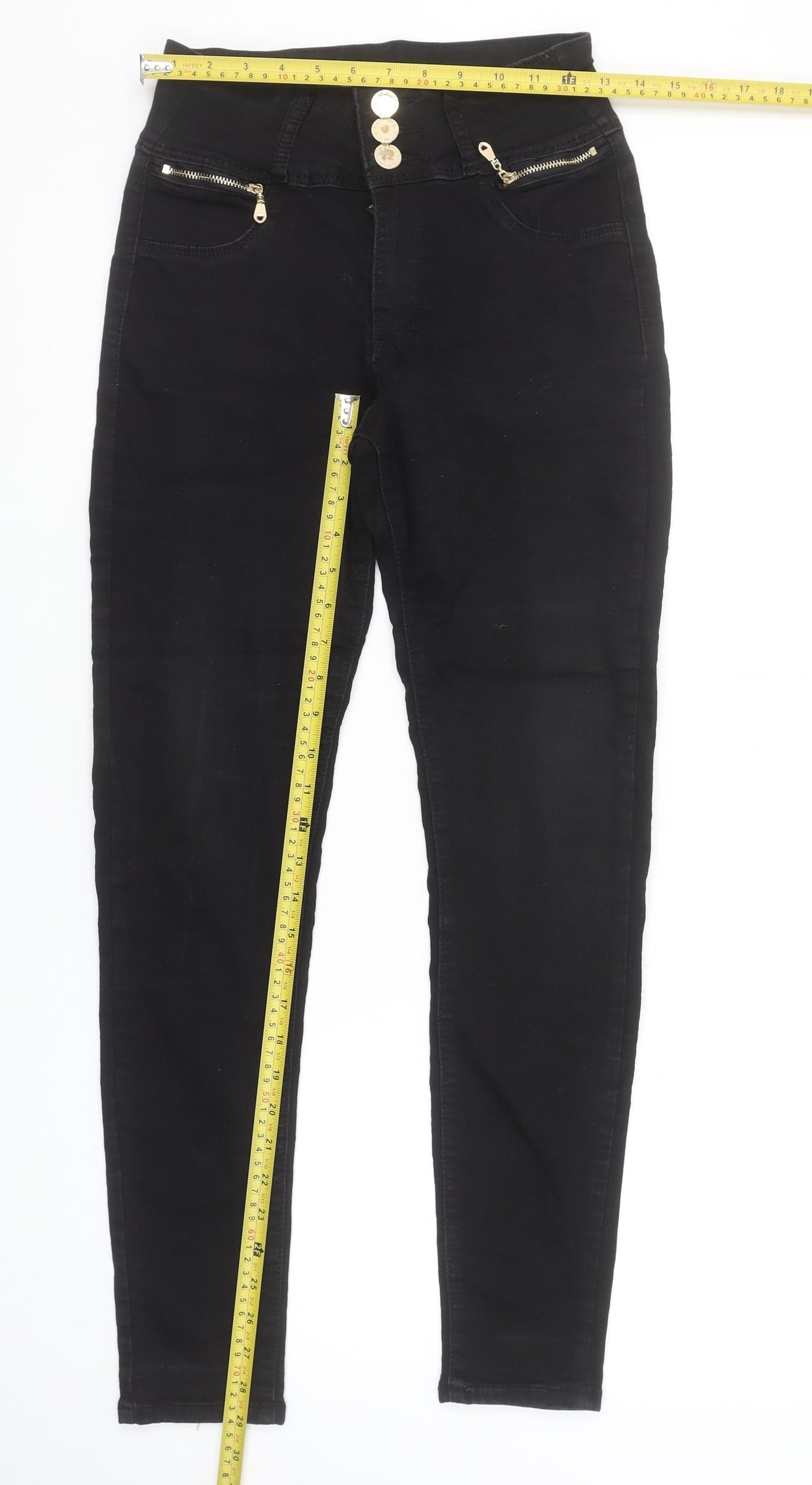 Marc Angelo Unisex Black Skinny High Rise Stretch Jeans Size 10