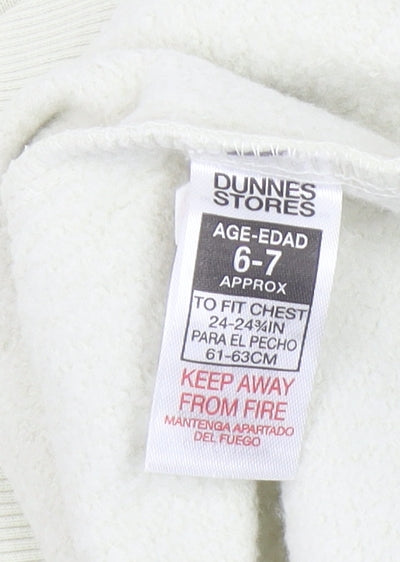 Dunnes Stores Girls Beige Soho NY Graphic Pullover Sweatshirt 6-7 Years