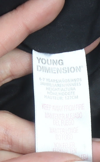 Young Dimension Girls Black Velvet Fit & Flare Party Dress 6-7 Years