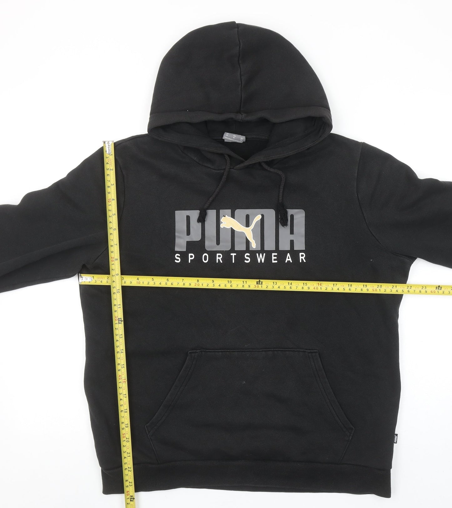 Puma Men's Black Pullover Hoodie M Graphic Sportswear Fleece