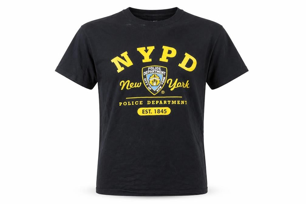 Robin Ruth Men's Black NYPD Graphic Cotton Crew Neck T-Shirt Size S