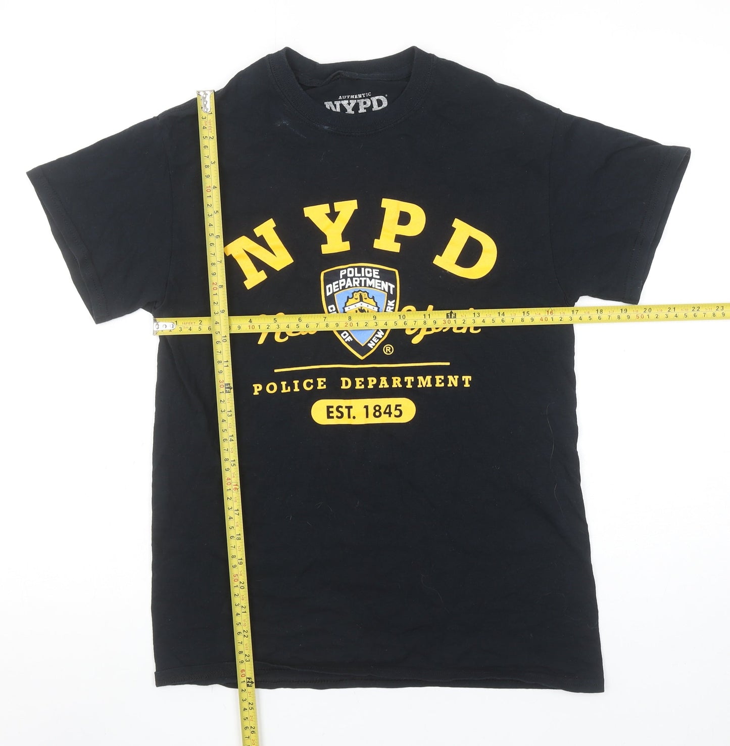 Robin Ruth Men's Black NYPD Graphic Cotton Crew Neck T-Shirt Size S