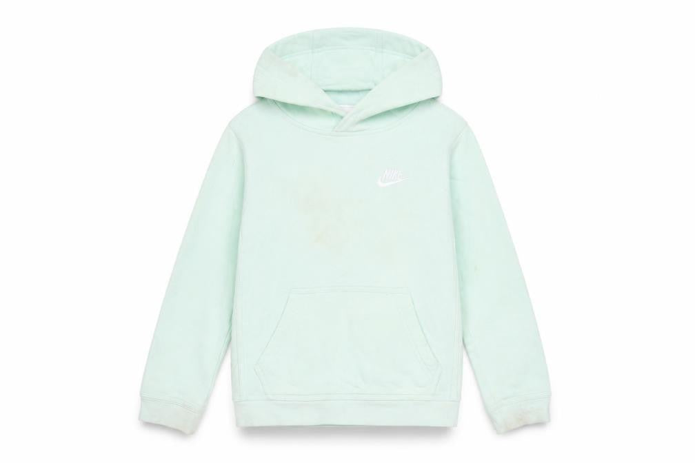 Nike Girls Green Pullover Hoodie XS (6-7 Years) Fleece Logo Sweatshirt