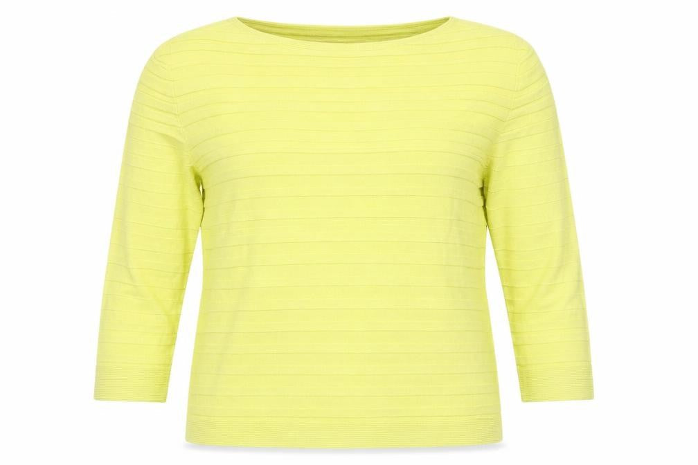 Peruzzi Women Yellow Viscose Knit 3/4 Sleeve Pullover Jumper Size 12