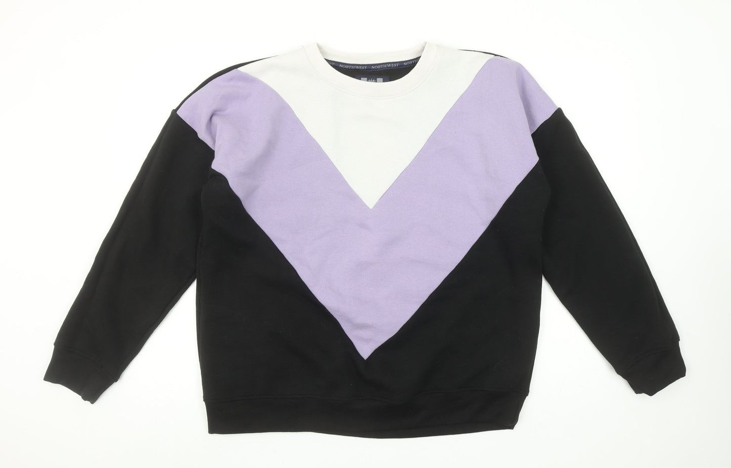 North West Women’s Black Purple Colourblock Sweatshirt L