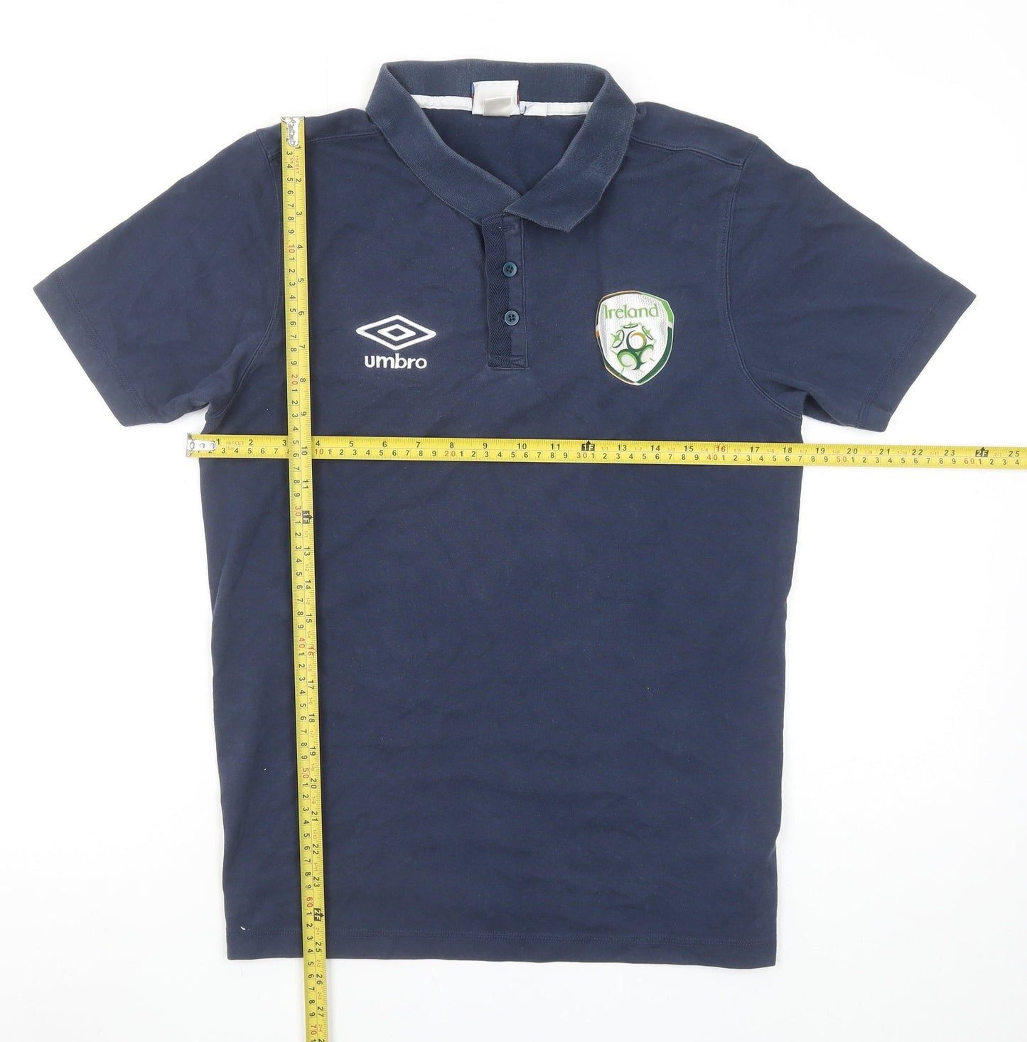 Umbro Men's Blue Ireland Football Polo Shirt Size M