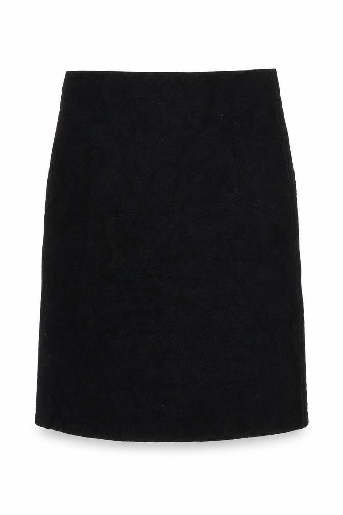 Gallery Women's Black Wool Knee Length Pencil Skirt L