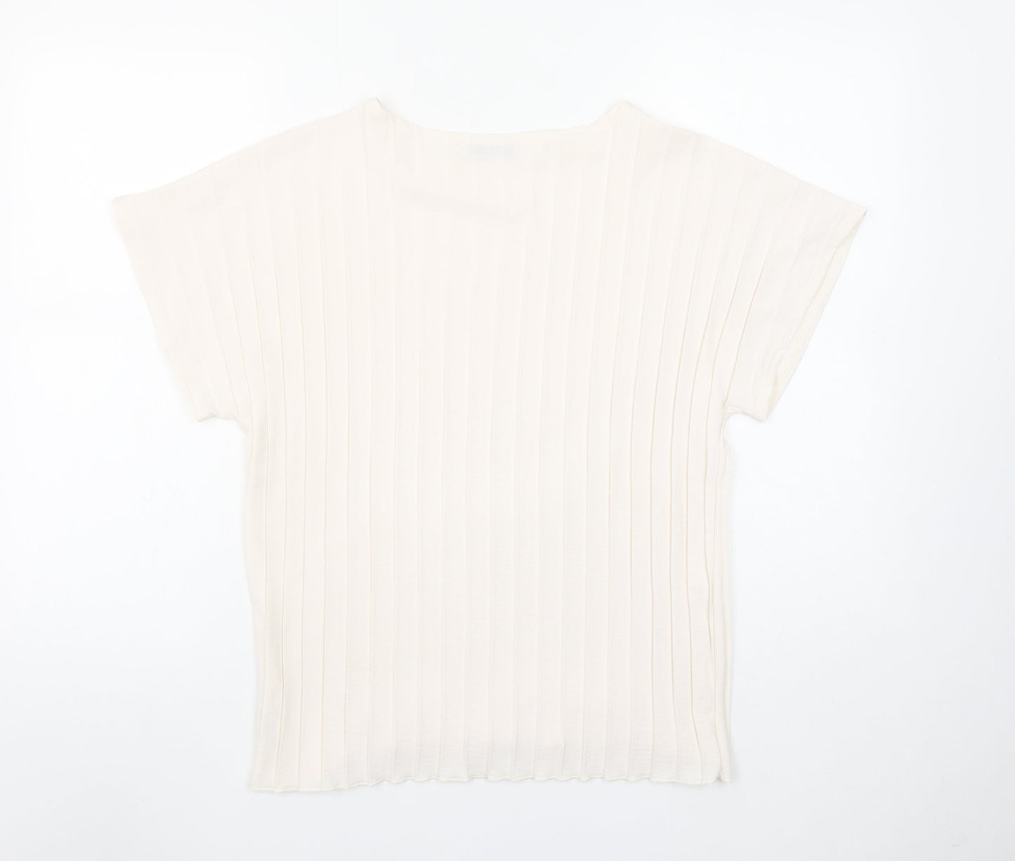 Gallery Women’s Ivory XS Basic Pleated Short Sleeve Blouse