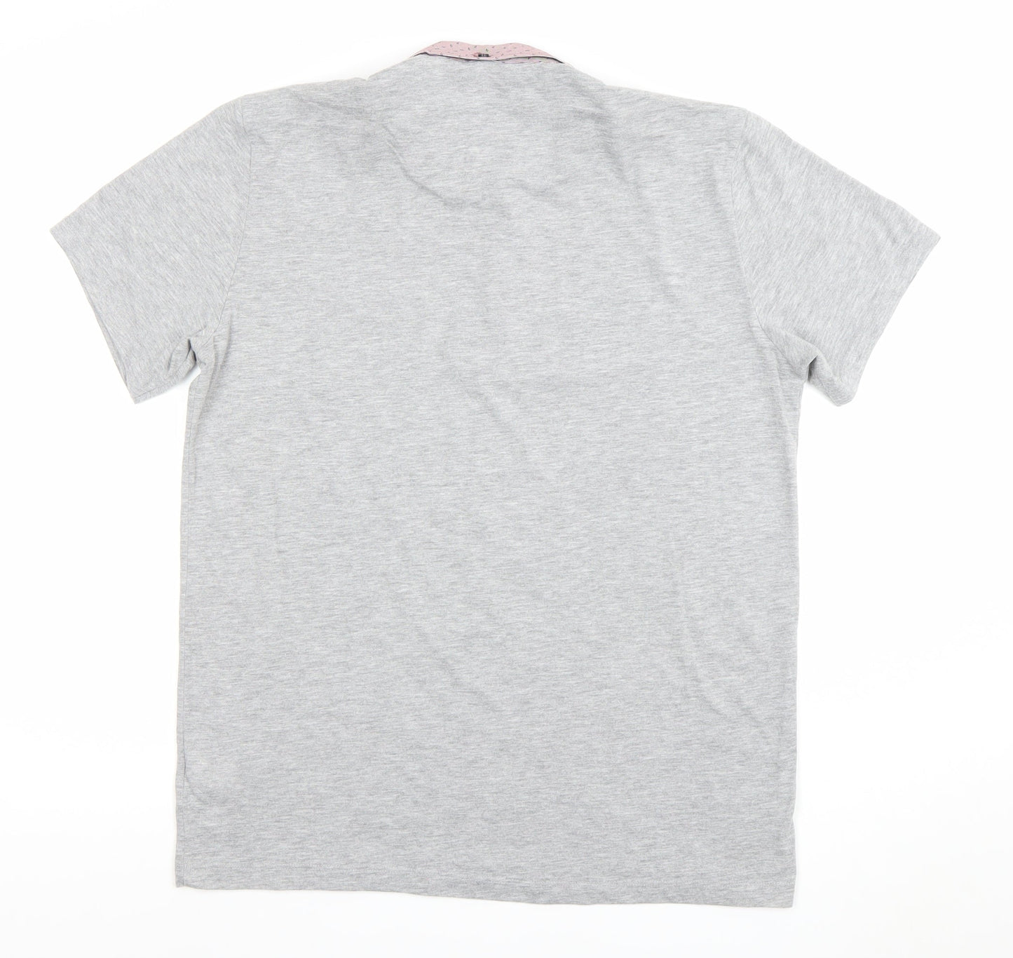 Guide London Mens Grey Cotton Blend Short Sleeve Polo Shirt Size L